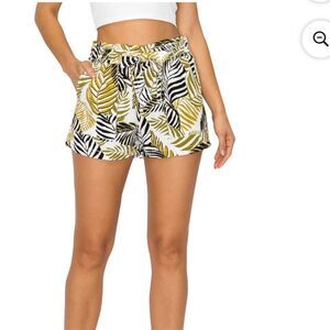 Cali 1850 linen pull-on tropical leaf print XS